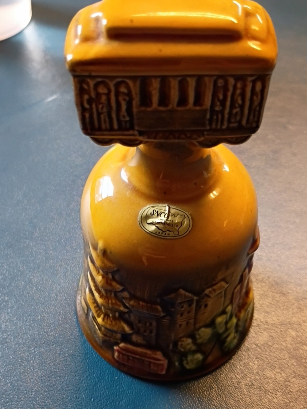 Japan San Francisco Yellow Ceramic Decorative Bell - Cable Car Vintage